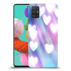 לבבות מעורפלים בכחול כיסוי מגן קשיח מעוצב ל Samsung Galaxy A51 יחידה אחת סקרין מובייל