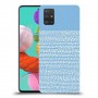 נקודות לבנות בכחול כיסוי מגן קשיח מעוצב ל Samsung Galaxy A51 יחידה אחת סקרין מובייל