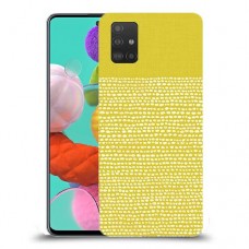נקודות לבנות בצהוב כיסוי מגן קשיח מעוצב ל Samsung Galaxy A51 יחידה אחת סקרין מובייל