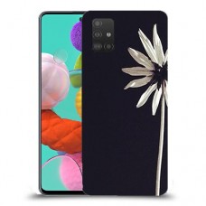 פרח לבן כיסוי מגן קשיח מעוצב ל Samsung Galaxy A51 יחידה אחת סקרין מובייל