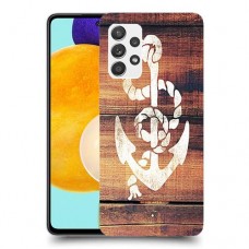 עוגן מעץ כיסוי מגן קשיח מעוצב ל Samsung Galaxy A52 יחידה אחת סקרין מובייל