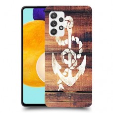 עוגן מעץ כיסוי מגן קשיח מעוצב ל Samsung Galaxy A52s 5G יחידה אחת סקרין מובייל