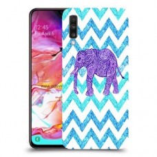 אלפנט סגול כיסוי מגן קשיח מעוצב ל Samsung Galaxy A70 יחידה אחת סקרין מובייל
