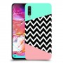 פסים במנטה ורוד כיסוי מגן קשיח מעוצב ל Samsung Galaxy A70 יחידה אחת סקרין מובייל
