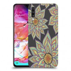 חמניות בשחור כיסוי מגן קשיח מעוצב ל Samsung Galaxy A70 יחידה אחת סקרין מובייל