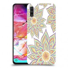 חמניות בלבן כיסוי מגן קשיח מעוצב ל Samsung Galaxy A70 יחידה אחת סקרין מובייל