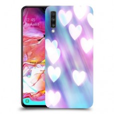 לבבות מעורפלים בכחול כיסוי מגן קשיח מעוצב ל Samsung Galaxy A70 יחידה אחת סקרין מובייל