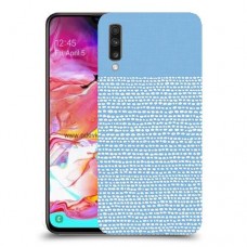 נקודות לבנות בכחול כיסוי מגן קשיח מעוצב ל Samsung Galaxy A70 יחידה אחת סקרין מובייל