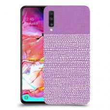 נקודות לבנות בסגול כיסוי מגן קשיח מעוצב ל Samsung Galaxy A70 יחידה אחת סקרין מובייל