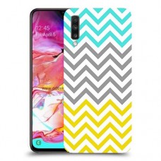 שורות צהובות-ירוקות כיסוי מגן קשיח מעוצב ל Samsung Galaxy A70 יחידה אחת סקרין מובייל