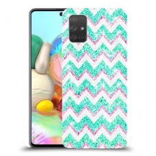 גיאומטריה טורקיז כיסוי מגן קשיח מעוצב ל Samsung Galaxy A71 יחידה אחת סקרין מובייל