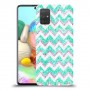 גיאומטריה טורקיז כיסוי מגן קשיח מעוצב ל Samsung Galaxy A71 יחידה אחת סקרין מובייל