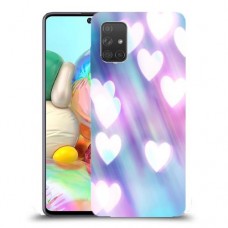 לבבות מעורפלים בכחול כיסוי מגן קשיח מעוצב ל Samsung Galaxy A71 יחידה אחת סקרין מובייל