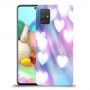 לבבות מעורפלים בכחול כיסוי מגן קשיח מעוצב ל Samsung Galaxy A71 יחידה אחת סקרין מובייל