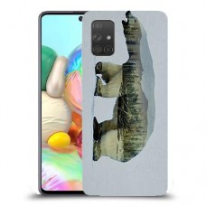 דוב לבן כיסוי מגן קשיח מעוצב ל Samsung Galaxy A71 יחידה אחת סקרין מובייל
