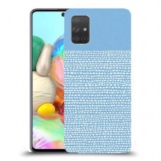 נקודות לבנות בכחול כיסוי מגן קשיח מעוצב ל Samsung Galaxy A71 יחידה אחת סקרין מובייל