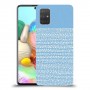 נקודות לבנות בכחול כיסוי מגן קשיח מעוצב ל Samsung Galaxy A71 יחידה אחת סקרין מובייל