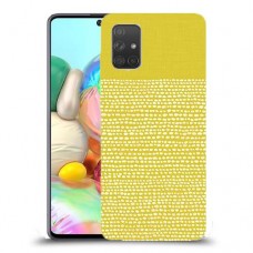 נקודות לבנות בצהוב כיסוי מגן קשיח מעוצב ל Samsung Galaxy A71 יחידה אחת סקרין מובייל
