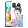 אישה בפרחים כיסוי מגן קשיח מעוצב ל Samsung Galaxy A71 יחידה אחת סקרין מובייל