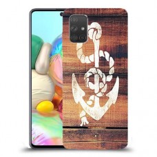עוגן מעץ כיסוי מגן קשיח מעוצב ל Samsung Galaxy A71 יחידה אחת סקרין מובייל