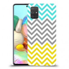 שורות צהובות-ירוקות כיסוי מגן קשיח מעוצב ל Samsung Galaxy A71 יחידה אחת סקרין מובייל