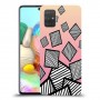 זאברה ריבועים כיסוי מגן קשיח מעוצב ל Samsung Galaxy A71 יחידה אחת סקרין מובייל