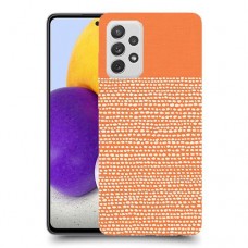 נקודות לבנות בכתום כיסוי מגן קשיח מעוצב ל Samsung Galaxy A72 יחידה אחת סקרין מובייל