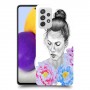 אישה בפרחים כיסוי מגן קשיח מעוצב ל Samsung Galaxy A72 יחידה אחת סקרין מובייל
