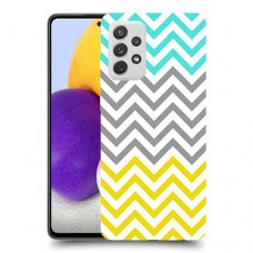 שורות צהובות-ירוקות כיסוי מגן קשיח מעוצב ל Samsung Galaxy A72 יחידה אחת סקרין מובייל