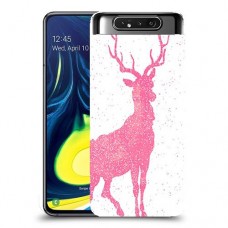 צבי ורוד כיסוי מגן קשיח מעוצב ל Samsung Galaxy A80 יחידה אחת סקרין מובייל