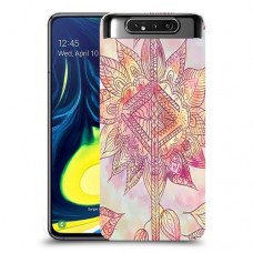 חמניות מוזרה סגולה כיסוי מגן קשיח מעוצב ל Samsung Galaxy A80 יחידה אחת סקרין מובייל