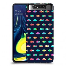 קשת בדגים כיסוי מגן קשיח מעוצב ל Samsung Galaxy A80 יחידה אחת סקרין מובייל