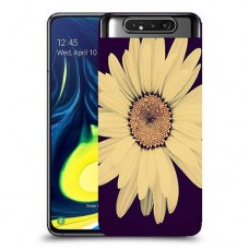 חמניות בשחור כיסוי מגן קשיח מעוצב ל Samsung Galaxy A80 יחידה אחת סקרין מובייל