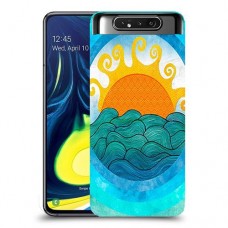 זריחה ליד הים כיסוי מגן קשיח מעוצב ל Samsung Galaxy A80 יחידה אחת סקרין מובייל