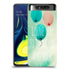עד הירח ובחזרה כיסוי מגן קשיח מעוצב ל Samsung Galaxy A80 יחידה אחת סקרין מובייל