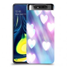 לבבות מעורפלים בכחול כיסוי מגן קשיח מעוצב ל Samsung Galaxy A80 יחידה אחת סקרין מובייל