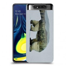 דוב לבן כיסוי מגן קשיח מעוצב ל Samsung Galaxy A80 יחידה אחת סקרין מובייל