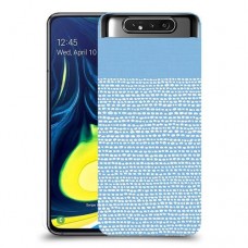 נקודות לבנות בכחול כיסוי מגן קשיח מעוצב ל Samsung Galaxy A80 יחידה אחת סקרין מובייל