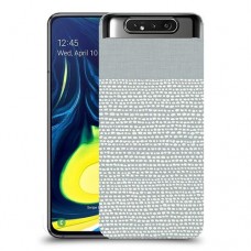 נקודות לבנות אפור כיסוי מגן קשיח מעוצב ל Samsung Galaxy A80 יחידה אחת סקרין מובייל