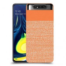 נקודות לבנות בכתום כיסוי מגן קשיח מעוצב ל Samsung Galaxy A80 יחידה אחת סקרין מובייל