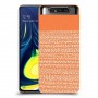 נקודות לבנות בכתום כיסוי מגן קשיח מעוצב ל Samsung Galaxy A80 יחידה אחת סקרין מובייל