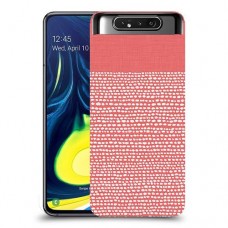 נקודות לבנות בורוד כיסוי מגן קשיח מעוצב ל Samsung Galaxy A80 יחידה אחת סקרין מובייל