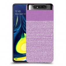נקודות לבנות בסגול כיסוי מגן קשיח מעוצב ל Samsung Galaxy A80 יחידה אחת סקרין מובייל