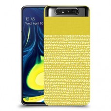 נקודות לבנות בצהוב כיסוי מגן קשיח מעוצב ל Samsung Galaxy A80 יחידה אחת סקרין מובייל
