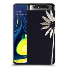 פרח לבן כיסוי מגן קשיח מעוצב ל Samsung Galaxy A80 יחידה אחת סקרין מובייל