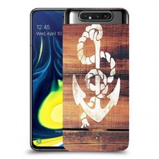 עוגן מעץ כיסוי מגן קשיח מעוצב ל Samsung Galaxy A80 יחידה אחת סקרין מובייל