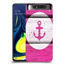 עוגן ורוד מעץ כיסוי מגן קשיח מעוצב ל Samsung Galaxy A80 יחידה אחת סקרין מובייל