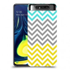 שורות צהובות-ירוקות כיסוי מגן קשיח מעוצב ל Samsung Galaxy A80 יחידה אחת סקרין מובייל
