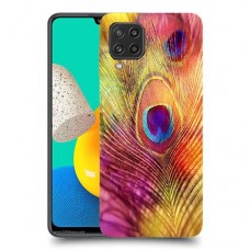 נוצת טווס כיסוי מגן קשיח מעוצב ל Samsung Galaxy M32 יחידה אחת סקרין מובייל