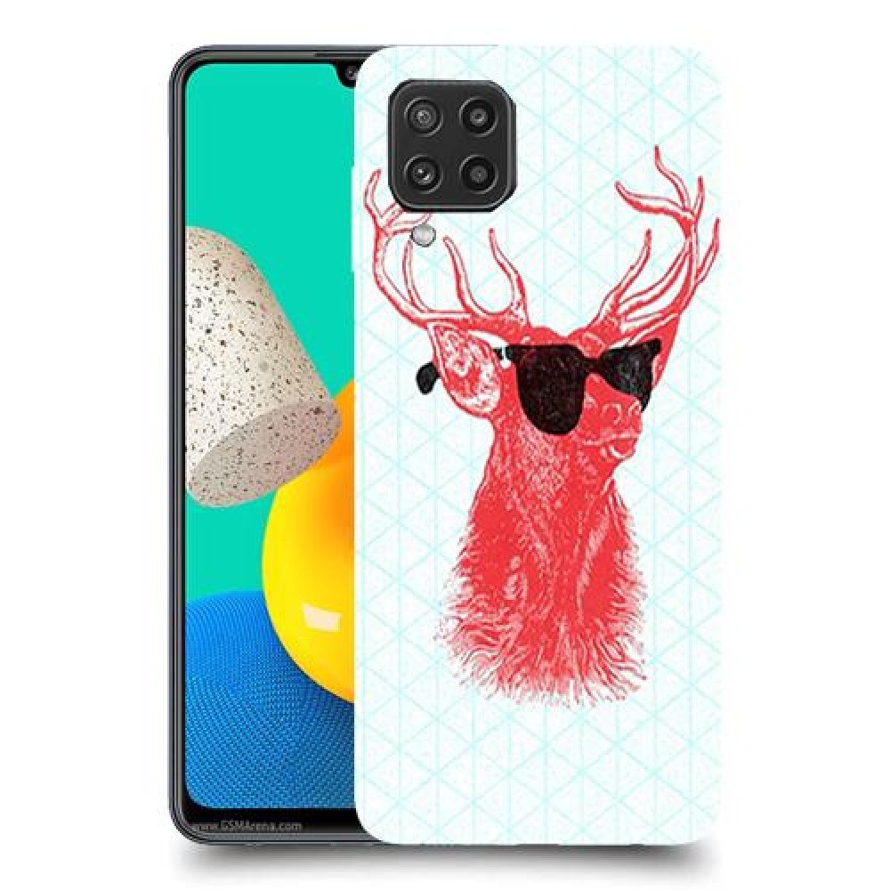 אדג אדום במשקפיים כיסוי מגן קשיח מעוצב ל Samsung Galaxy M32 יחידה אחת סקרין מובייל